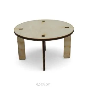 MN37 Minyatür Yuvarlak Masa Ahşap Boyanabilir Obje